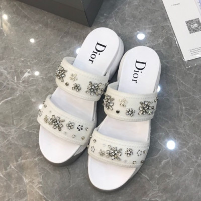 Dior 2019 Ladies Slipper - 디올 2019 여성용 슬리퍼 DIOS0019.Size (220 - 250).화이트