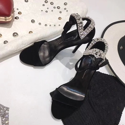 Giuseppe Zanoti 2019 Ladies Velvet High Heel Sandal - 쥬세페자노티 2019 여성용 벨벳 하이힐 샌들,GZS0007.Size(220 - 250).블랙