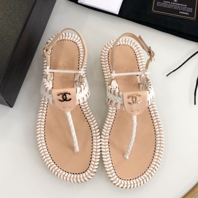 Chanel 2019 Ladies Leather Sandal - 샤넬 2019 여성용 레더 샌들 CHAS0210.Size(225 - 250).베이지