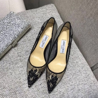 Jimmy Choo 2019 Ladies Lace Pumps High Heel - 지미츄 2019 여성용 레이스 펌프스 하이힐 ,JIMS0047.Size(215 - 250).블랙