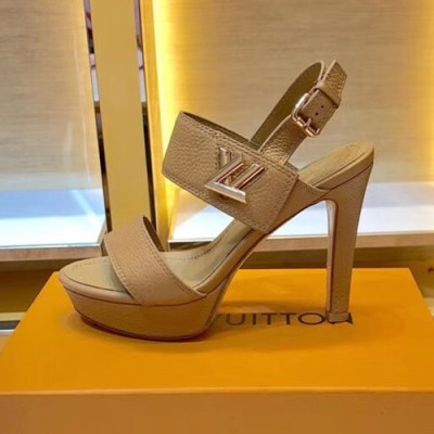 Louis Vuitton 2019 Ladies Leather High Heel Sandal - 루이비통 2019 여성용 레더 하이힐 샌들 LOUS0085.Size(220 - 255).베이지