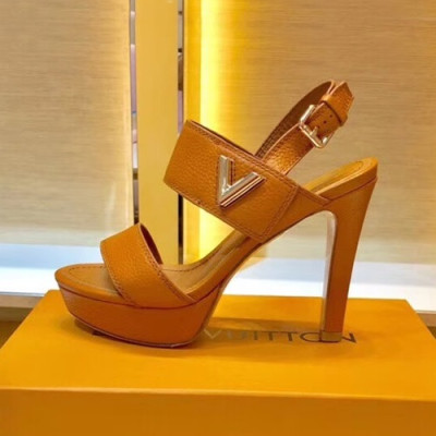 Louis Vuitton 2019 Ladies Leather High Heel Sandal - 루이비통 2019 여성용 레더 하이힐 샌들 LOUS0092,Size(220 - 255).오렌지
