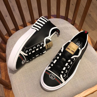 Gucci 2019 Mens Leather Sneakers - 구찌 2019 남성용 레더 스니커즈 GUCS0138,Size(240 - 270).블랙
