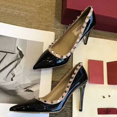 Valentino 2019 Ladies Leather Pumps High Heel - 발렌티노 2019 여성용 레더 펌프스 하이힐 VTS0043.Size(220 - 250).블랙