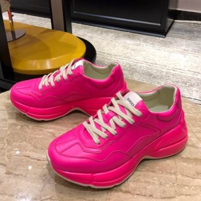 Gucci 2019 Mm/Wm Leather Running Shoes - 구찌 2019 남여공용 레더 런닝슈즈 GUCS0147.Size(225 - 270).네온핑크