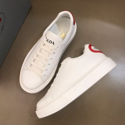 Prada 2019 Mens Leather Sneakers - 프라다 2019 남성용 레더 스니커즈 PRAS0059,Size(240 - 275).화이트