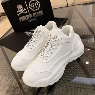 Philipp plein 2019 Mens Leather Running Shoes  - 필립플레인 2019 남성용 레더 런닝슈즈 PPS0006,Size(240 - 270).화이트