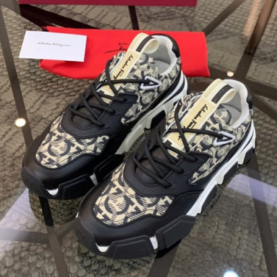 Ferragamo 2019 Mens Leather Running Shoes - 페라가모 2019 남성용 레더 런닝슈즈, FGMS0030,Size(240 - 270).블랙