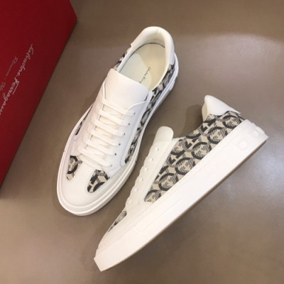 Ferragamo 2019 Mens Leather Sneakers - 페라가모 2019 남성용 레더 스니커즈, FGMS0040,Size(240 - 270).화이트