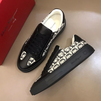 Ferragamo 2019 Mens Leather Sneakers - 페라가모 2019 남성용 레더 스니커즈, FGMS0041,Size(240 - 270).블랙