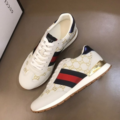 Gucci 2019 Mens Leather Sneakers - 구찌 2019 남성용 레더 스니커즈 GUCS0157,Size(240 - 270).아이보리