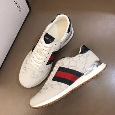 Gucci 2019 Mens Leather Sneakers - 구찌 2019 남성용 레더 스니커즈 GUCS0158,Size(240 - 270).아이보리