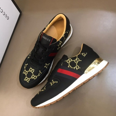 Gucci 2019 Mens Leather Sneakers - 구찌 2019 남성용 레더 스니커즈 GUCS0159,Size(240 - 270).블랙