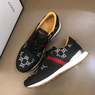 Gucci 2019 Mens Leather Sneakers - 구찌 2019 남성용 레더 스니커즈 GUCS0160,Size(240 - 270).블랙