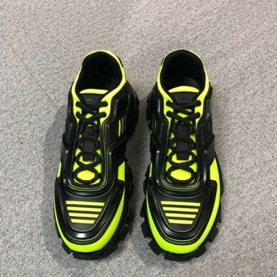 Prada 2019 Mm / Wm Leather Running Shoes  - 프라다 2019 남여공용 레더 투톤 런닝 슈즈 PRAS0070.Size(225 - 265).블랙+옐로우