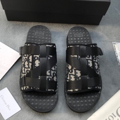 Dior 2019 Mens Canvas Slipper - 디올 2019 남성용 캔버스 슬리퍼 DIOS0032.Size (245 - 275).블랙