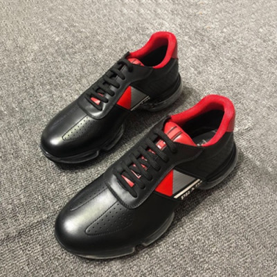 Prada 2019 Mens Leather Sneakers - 프라다 2019 남성용 레더 스니커즈 PRAS0081,Size(245 - 265).블랙
