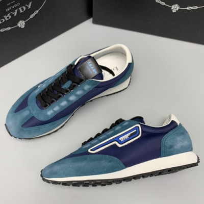 Prada 2019 Mens Leather Sneakers - 프라다 2019 남성용 레더 스니커즈 PRAS0088,Size(245 - 265).블루