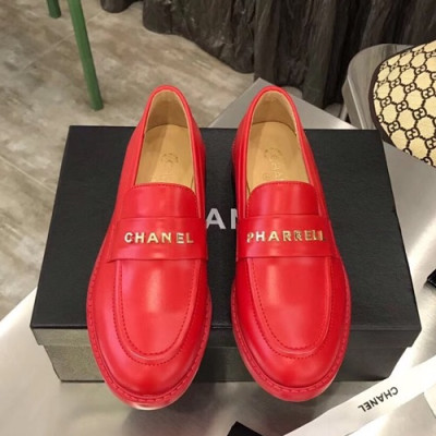 Chanel 2019 Ladies Leather Loafer - 샤넬 2019 여성용 레더 로퍼 CHAS0230.Size(225 - 245).레드