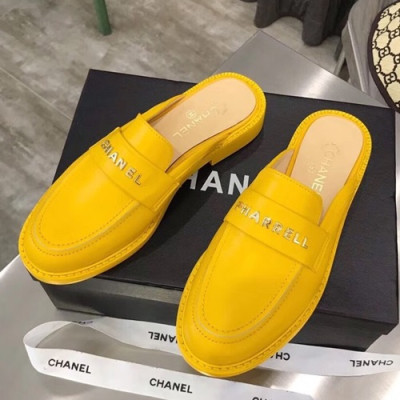 Chanel 2019 Ladies Leather Bloafer Slipper - 샤넬 2019 여성용 레더 블로퍼 슬리퍼 CHAS0236.Size(225 - 245).옐로우