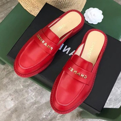Chanel 2019 Ladies Leather Bloafer Slipper - 샤넬 2019 여성용 레더 블로퍼 슬리퍼 CHAS0237.Size(225 - 245).레드