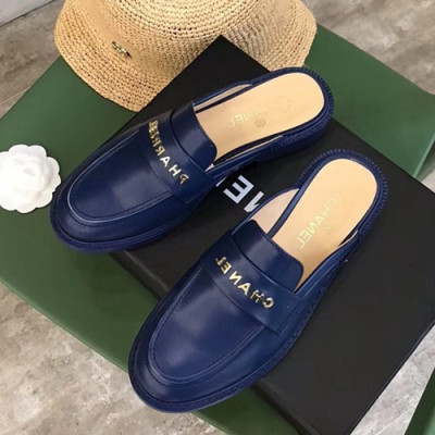 Chanel 2019 Ladies Leather Bloafer Slipper - 샤넬 2019 여성용 레더 블로퍼 슬리퍼 CHAS0238.Size(225 - 245).네이비