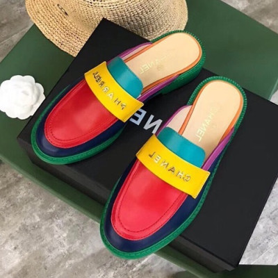Chanel 2019 Ladies Leather Bloafer Slipper - 샤넬 2019 여성용 레더 블로퍼 슬리퍼 CHAS0241.Size(225 - 245).네이비+레드
