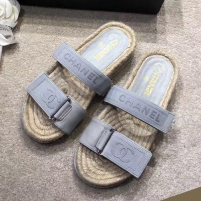 Chanel 2019 Ladies Leather Slipper - 샤넬 2019 여성용 레더 슬리퍼 CHAS0243.Size(225 - 250).그레이