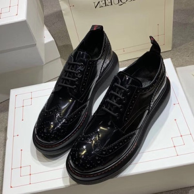 Alexander McQueen 2019 Ladies Leather Sneakers - 알렉산더맥퀸 2019 여성용 레더 스니커즈 AMQS0036.Size(225 - 250).블랙