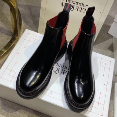Alexander McQueen 2019 Ladies Leather Boots - 알렉산더맥퀸 2019 여성용 레더 부츠,AMQS0039.Size(225 - 250).블랙
