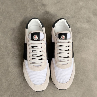 Moncler 2019 Mens Leather Sneakers - 몽클레어 2019 남성용 레더 스니커즈 ,MONCS0003,Size(245 - 265).화이트