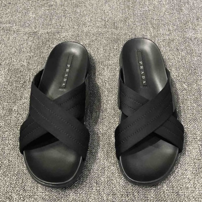 Prada 2019 Mens Leather Slipper - 프라다 2019 남성용 레더 슬리퍼,PRAS0090.Size(245 - 265).블랙