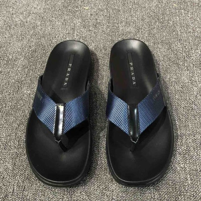 Prada 2019 Mens Leather Slipper - 프라다 2019 남성용 레더 슬리퍼,PRAS0092.Size(245 - 265).블랙+블루