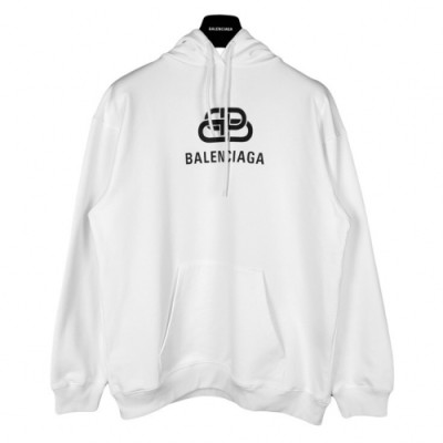 Balenciaga 2019 Mm/Wm Logo Oversize Cotton Hood Tee - 발렌시아가  남자 로고 오버사이즈 코튼 후드티 Bal02x.Size(xs - m).화이트