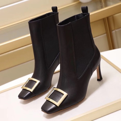 Roger Vivier  2019 Ladies Leather High Heel Boots - 로저비비에 2019 여성용 레더 하이힐 부츠 RVS0059,Size(225-250),블랙
