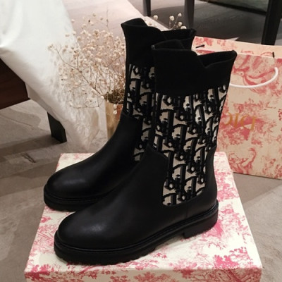 Dior 2019 Ladies Leather Boots - 디올 2019 여성용 레더 부츠 DIOS0054,Size(225-250),블랙