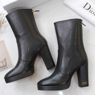 Dior 2019 Ladies Leather High Heel Boots - 디올 2019 여성용 레더 하이힐 부츠 DIOS0061,Size(225-250),블랙