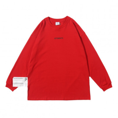 Vetements 2019 Mens Printing Logo Cotton Short Sleeved Oversize Tshirt - 베트멍 남성 프린팅 로고 코튼 오버사이즈 긴팔티 Vet09x.Size(xs - l).레드