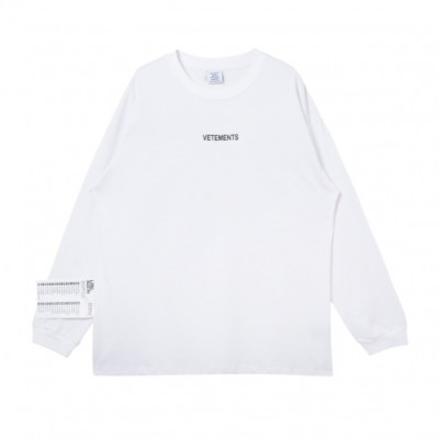 Vetements 2019 Mens Printing Logo Cotton Short Sleeved Oversize Tshirt - 베트멍 남성 프린팅 로고 코튼 오버사이즈 긴팔티 Vet010x.Size(xs - l).화이트