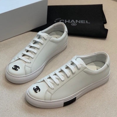 Chanel 2019 Ladies Leather Sneakers - 샤넬 2019 여성용 레더 스니커즈 CHAS0274.Size(225 - 250).화이트