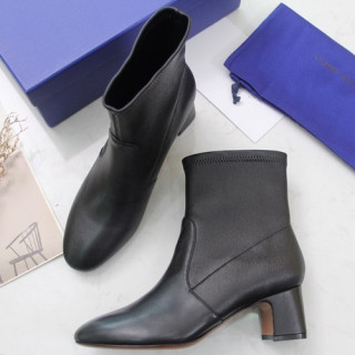Stuart Weitzman 2019 Ladies Leather Middle Heel Boots - 슈트어트 와이츠먼 2019 여성용 레더 미들힐 부츠 STUS0023,Size(225-245),블랙