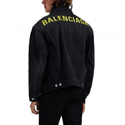 Balenciaga 2019 Mens Logo Oversize Denim Jacket - 발렌시아가 2019 남성 로고 오버사이즈 데님 자켓 Bal0262x.Size(xs - m).블랙