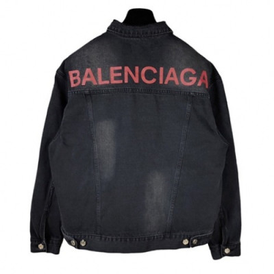 Balenciaga 2019 Mens Logo Oversize Denim Jacket - 발렌시아가 2019 남성 로고 오버사이즈 데님 자켓 Bal0263x.Size(xs - m).블랙