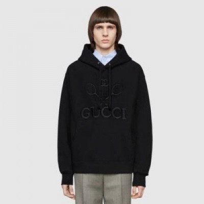 Gucci 2019 Mens Logo Oversize Cotton Hood Tee - 구찌 2019 남성 로고 오버사이즈 코튼 후드티 Guc01236x.Size(xs - m).블랙