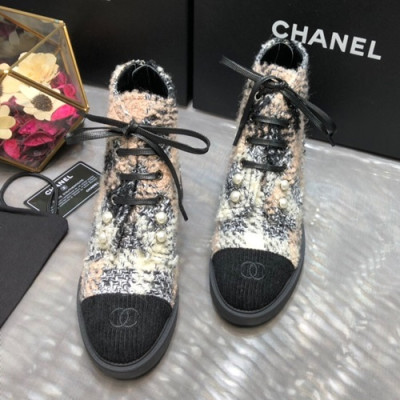 Chanel 2019 Ladies Tweed Boots - 샤넬 2019 여성용 트위드 부츠 CHAS0282,Size(225-250),블랙+핑크