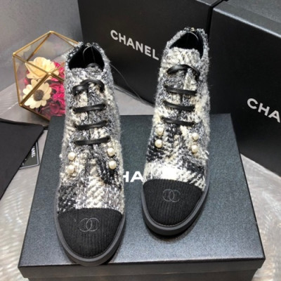 Chanel 2019 Ladies Tweed Boots - 샤넬 2019 여성용 트위드 부츠 CHAS0283,Size(225-250),블랙+그레이
