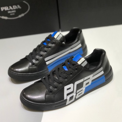 Prada 2019 Mens Leather Sneakers - 프라다 2019 남성용 레더 스니커즈 PRAS0096,Size(245 - 265).블랙