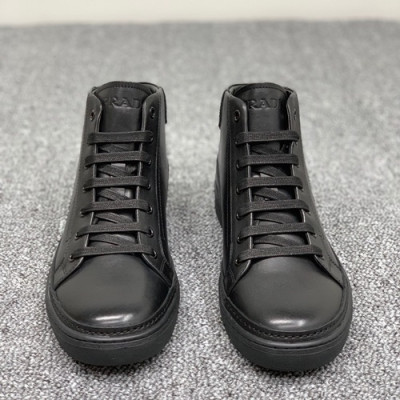 Prada 2019 Mens Leather Sneakers - 프라다 2019 남성용 레더 스니커즈 PRAS00105,Size(245 - 265).블랙