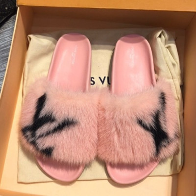 Louis Vuitton 2019 Ladies Mink Fur Slipper - 루이비통 2019 여성용 밍크퍼 슬리퍼 LOUS0174,Size(225 - 250).핑크