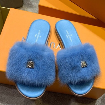 Louis Vuitton 2019 Ladies Mink Fur Slipper - 루이비통 2019 여성용 밍크퍼 슬리퍼 LOUS0177,Size(225 - 250).스카이블루
